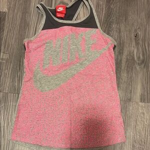 Nike Heathered Pink and Black Tank Top